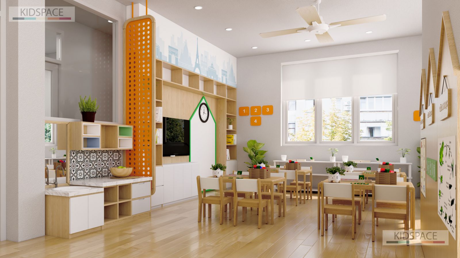 5 gợi ý thiết kế nội thất mầm non khu vực phòng học cực kỳ dễ thương