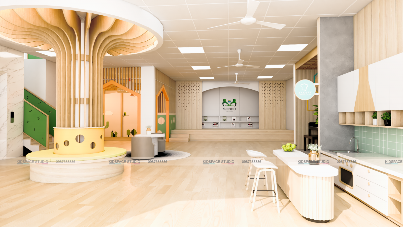 Thiết kế nội thất trường mầm non MONDO – Hoàng Mai